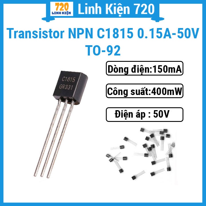 Gói 50 con Transistor NPN C1815 0.15A-50V TO-92 dùng trong giai đoạn khuyếch đại âm thanh