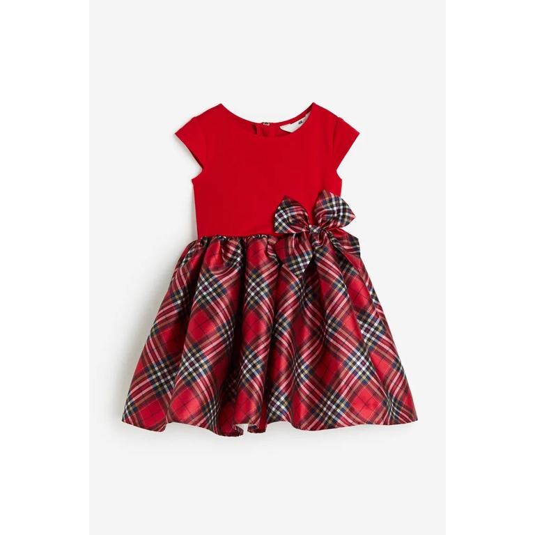 Đầm thun nơ eo họa tiết H&M xuất xịn