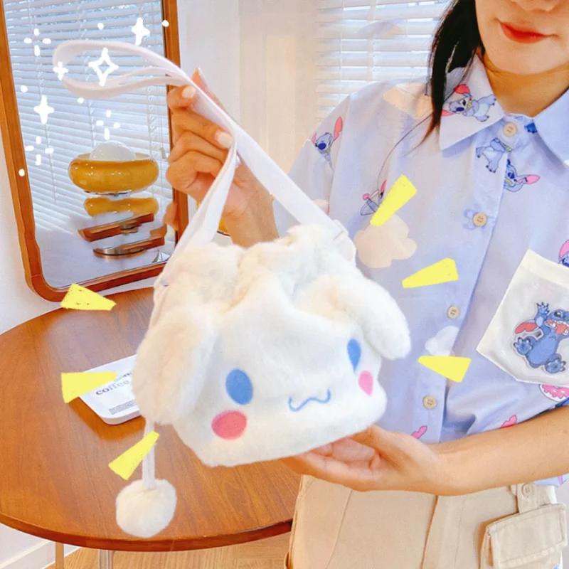 Sanrio Túi Xách Nhồi Bông Hình hello kitty Xinh Xắn