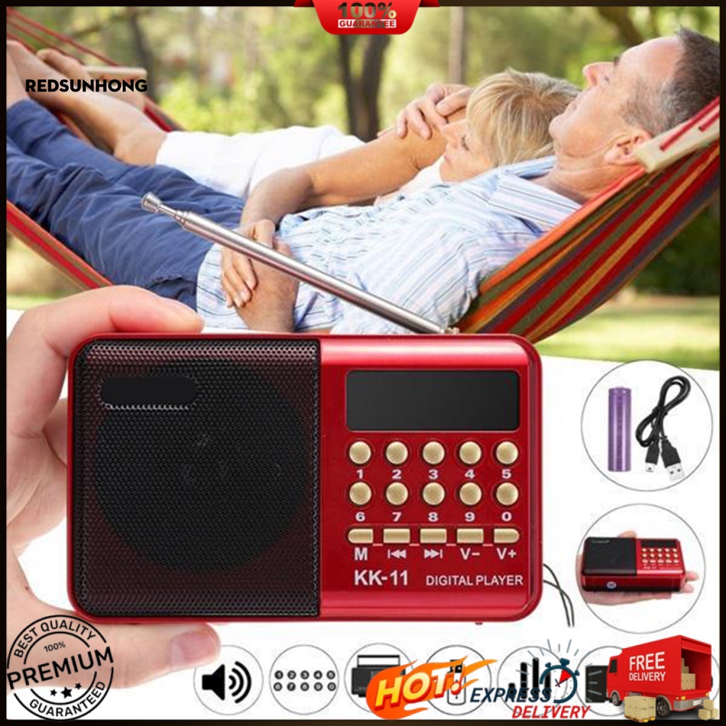 Loa Nghe Nhạc mp3 / radio Tự Động rh.b k11 Một Kênh Có Thể Sạc Lại Cổn