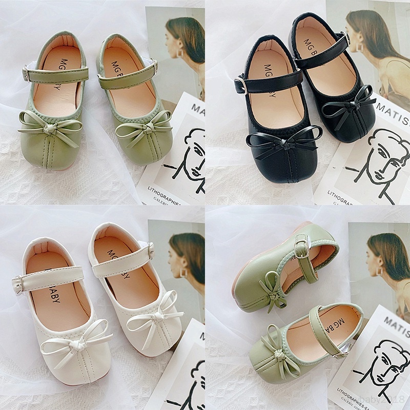 Giày Búp Bê Đế Mềm Chống Trượt Đính Nơ Xinh Xắn Cho Bé Gái