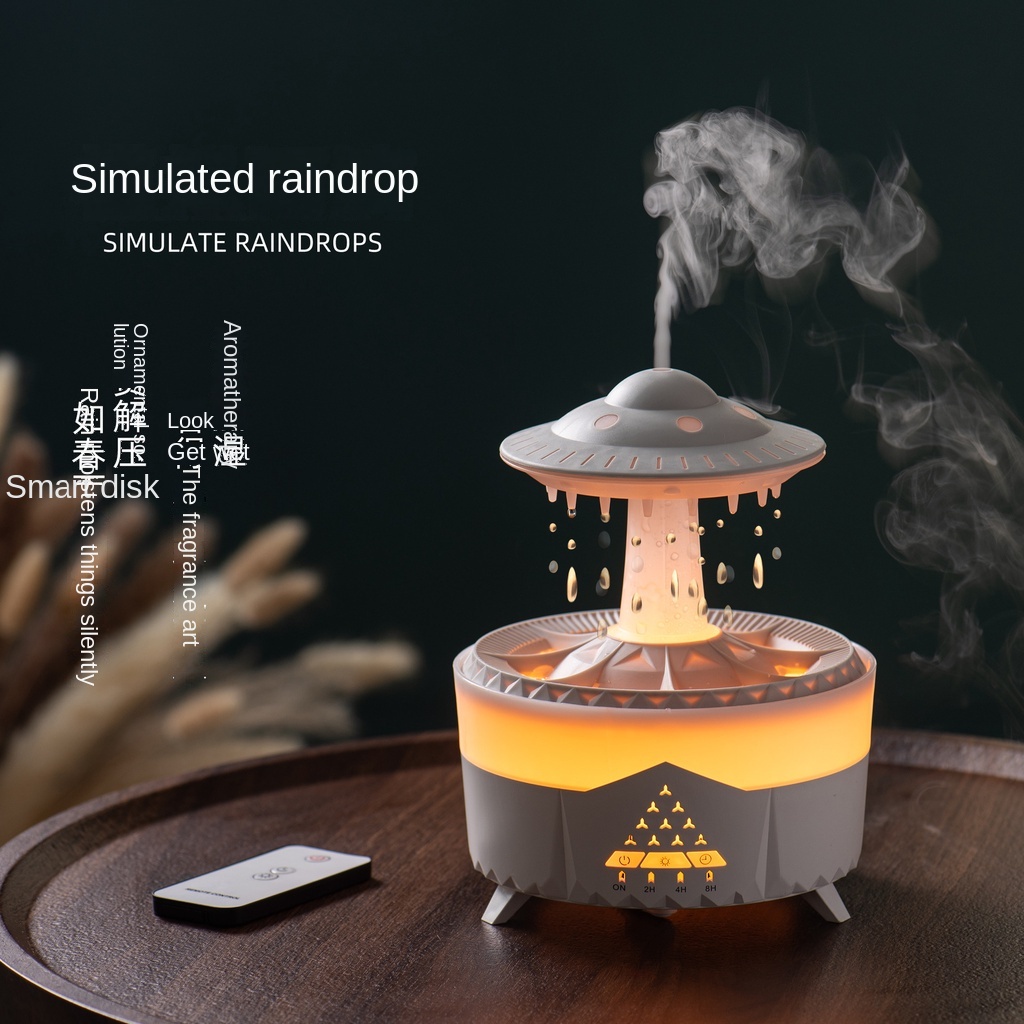 Customized New Water Drop humidifier home wood grain aromatherapy machine desktop remote control essential oil special fragrance expansion EZVQ