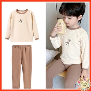 Bộ Đồ Ngủ cotton Màu Kẹo Họa Tiết Hoạt Hình Cho Bé Trai 3-8 Tuổi
