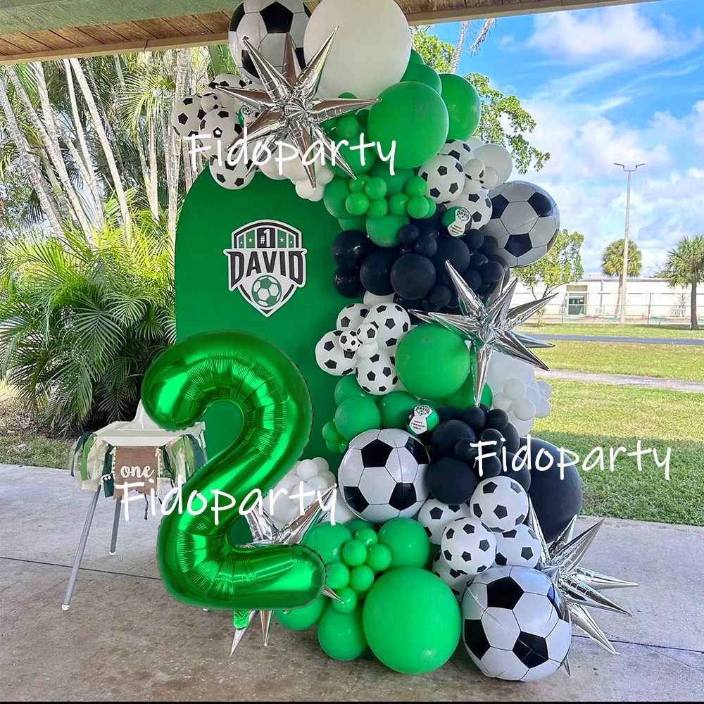 Bóng Đá Vòng Hoa Vòm Bộ Màu Xanh Trắng Bóng Cao Su Với 18 Inch Bóng Đá Bóng Ballon Cho Bóng Đá Theo 