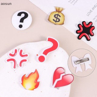 Aosun Kẹp Tóc acrylic Hình Trái Tim Vui Nhộn