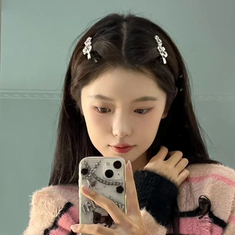 Kẹp Tóc Mái Bằng Kim Loại Hình Hoa Ngọt Ngào Cá Tính Cho Nữ zjbx