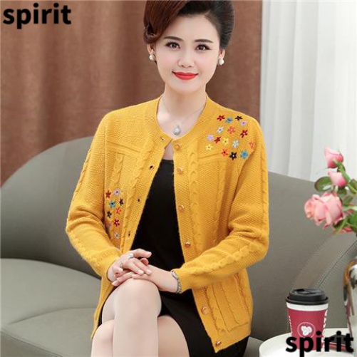 Áo Khoác cardigan Dệt Kim Mỏng Dáng Ngắn Thời Trang Xuân Thu Cho Nữ Trung Niên tmf