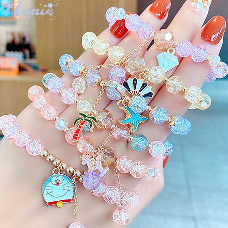Annie Hoạt Hình Vòng Tay Chuỗi Hạt Thủy Tinh Kiểu Công Chúa Dễ Thương Cho Bé Gái