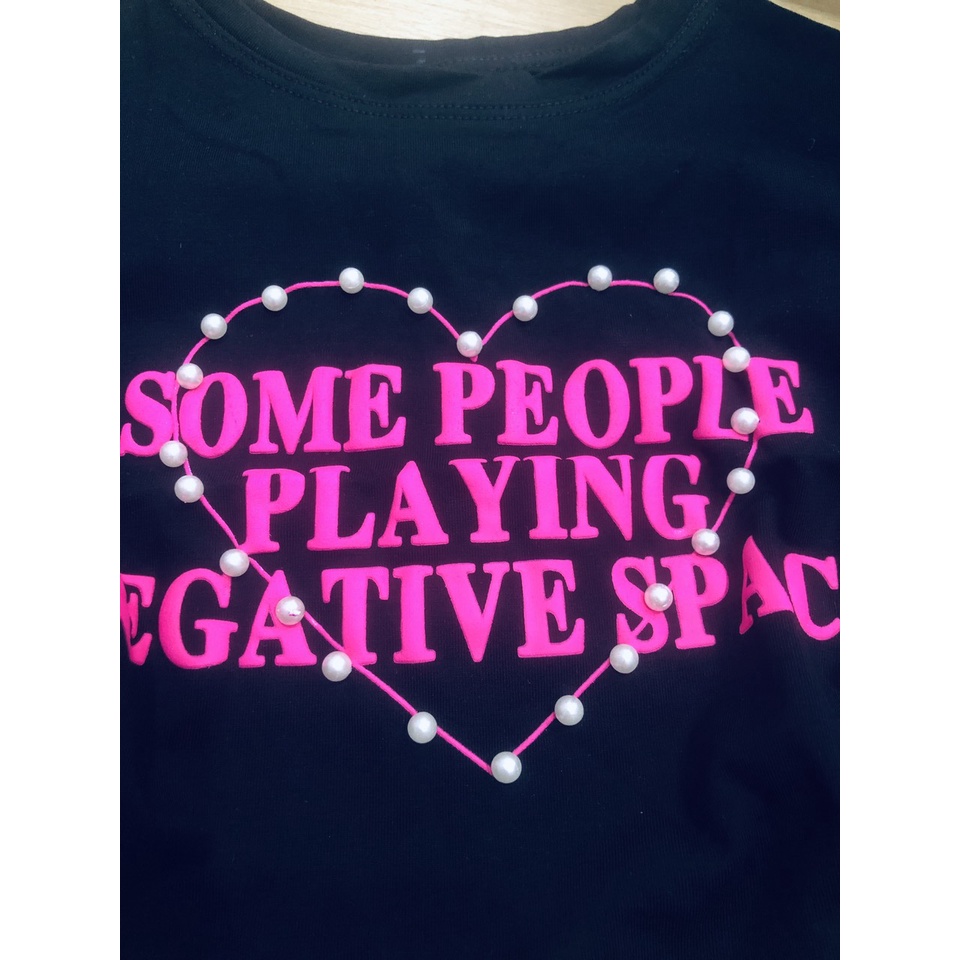 Áo trái tim đen đính ngọc rút dây