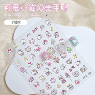 Miếng Dán Móng Tay 3d Hình hello kitty Dễ Thương