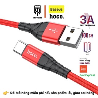Dây sạc nhanh HOCO DU02, dây sạc type-C sạc nhanh cho các dòng android như samsung, oppo, dây dài 1-2m bện dù chống đứt.