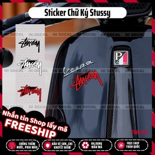 Tem sticker chữ ký Stussy dán xe, điện thoại | TMN-031 | Decal chữ ký Stussy chống nước chống phai màu