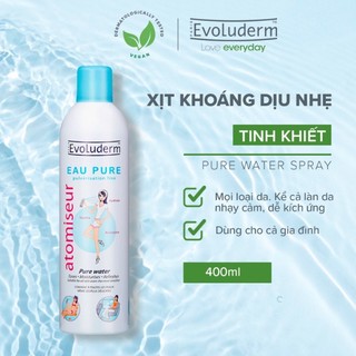 Xịt khoáng Evoluderm Atomiseur Eau Pure 400ml