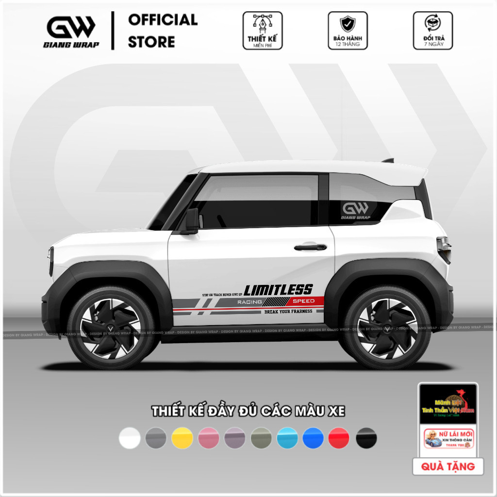 Decal Tem Xe VF3 mẫu đơn giản - Mẫu 048