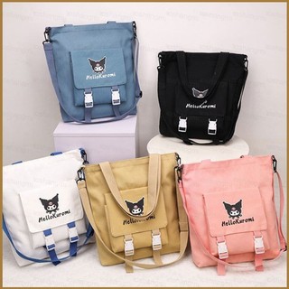 Yt3 Sanrio Kuromi Hoạt Hình Dễ Thương Túi Đeo Vai Vải Đeo Vai Túi Học Sinh Ngọt Ngào Dung Tích Lớn Túi Xách Thường Ngày Đa Năng