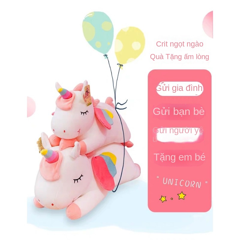 Dễ Thương Thú Nhồi Bông Hình Kỳ Lân Cầu Vồng Đáng Yêu Mềm Mại Cho Bé