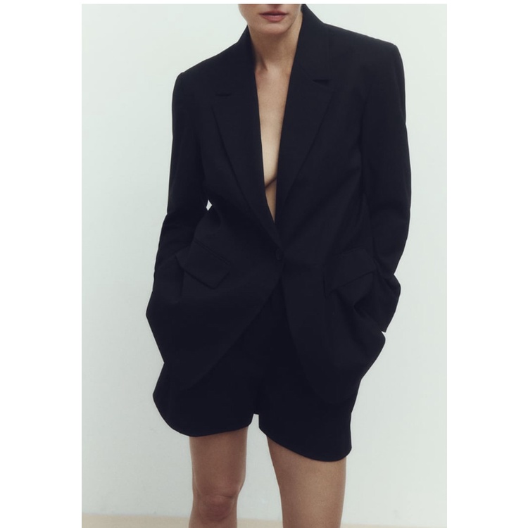 Zara Áo Khoác blazer Tay Dài Có Túi 23 Màu Thời Trang Thu Đông2753635