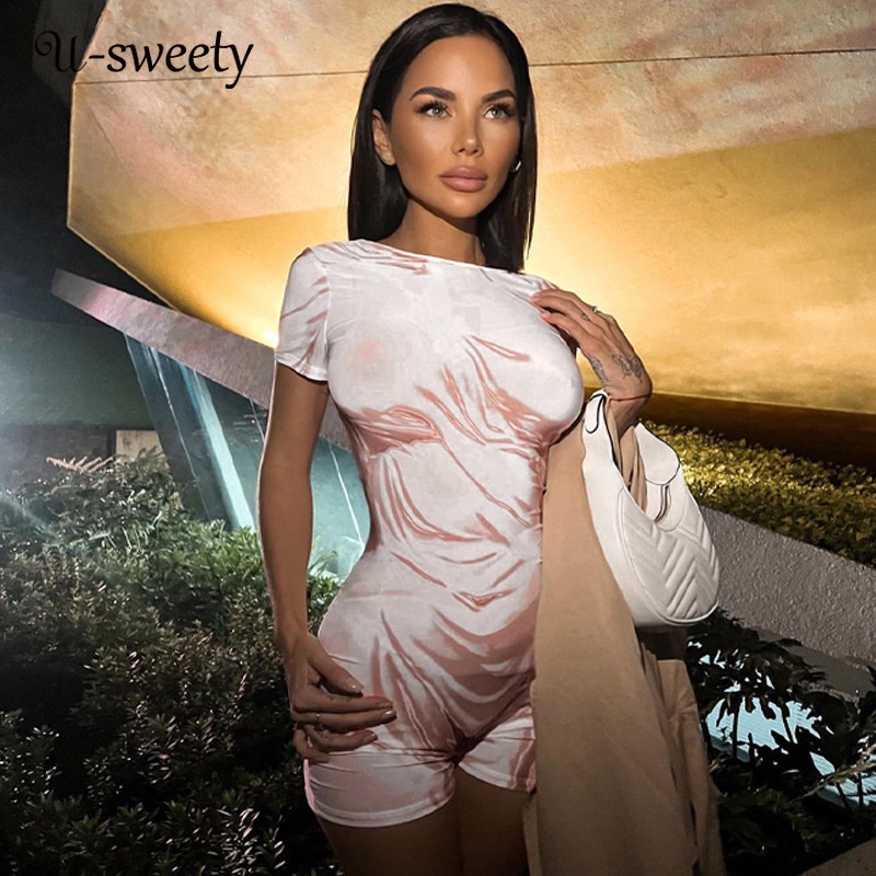 U-sweety Jumpsuit Tay Ngắn Hở Lưng Thời Trang Tập yoga 2023 Cho Nữ