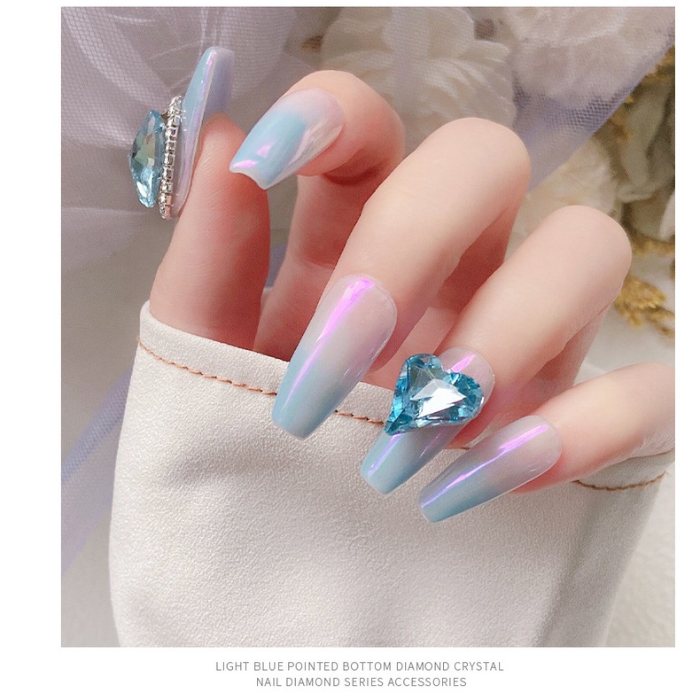 Đá Pha Lê Xanh Lam Nhạt / Hạt Cườm Hình Trái Tim Trang Trí Móng Tay Thanh Lịch