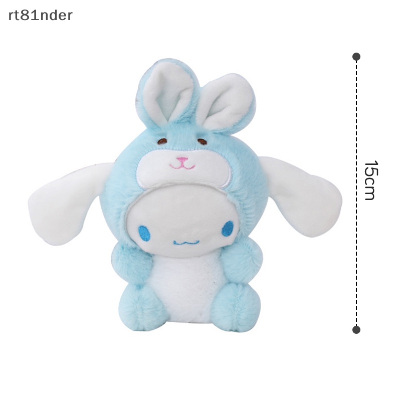 Rt kawaii sanrios Thỏ cinnamoroll Nhồi Bông Mềm Mại Có Móc Khóa Trang Trí Túi Xách