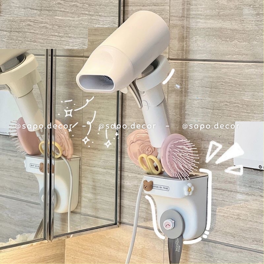 Giá treo máy sấy tóc rảnh tay tiện lợi, giá đỡ nhà tắm - Sapo Decor 118
