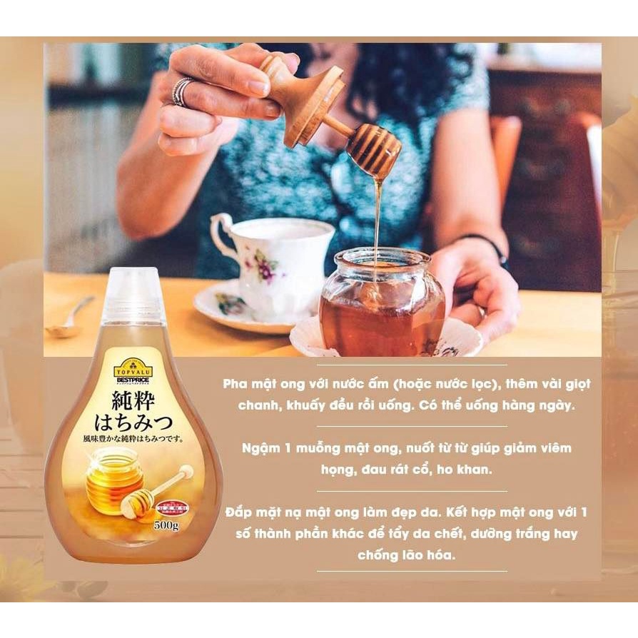 Mật ong nguyên chất topvalu nội địa nhật nhiều dinh dưỡng cho cả nhà chai 500gr Healthy Care Maxwell68