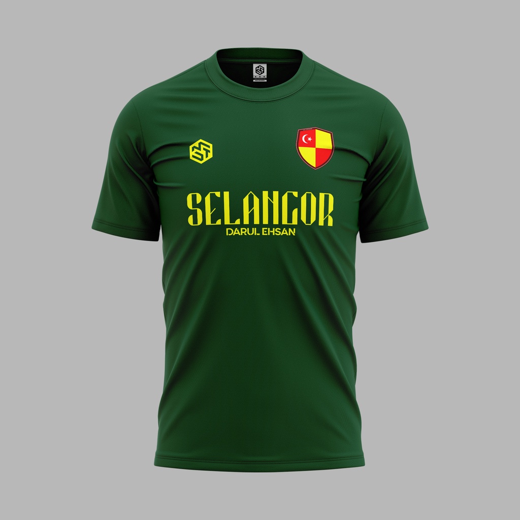 [HÀNH HÀNG] Selangor Darul Ehsan Jersi Xanh / Vàng - Cổ tròn Jersey
