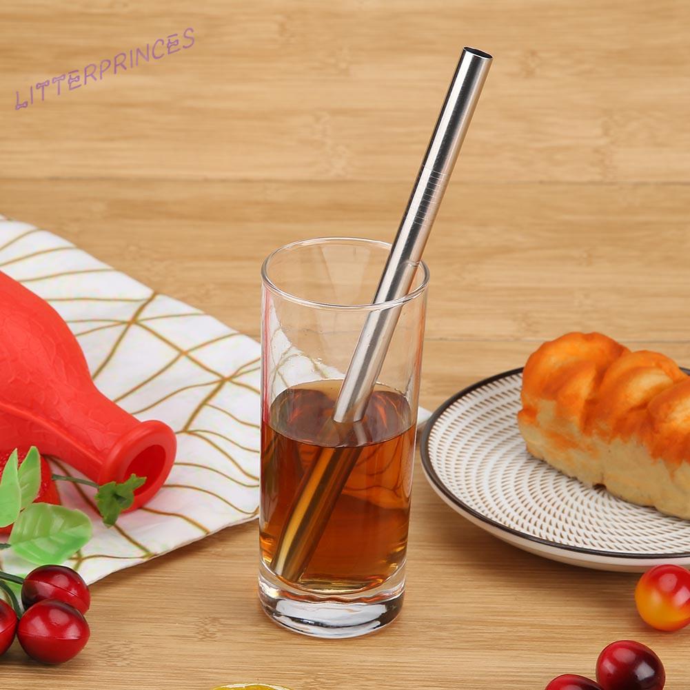 Bộ 5 Ống Hút Bằng Thép Không Gỉ Có Thể Tái Sử Dụng Kèm Cọ Vệ Sinh