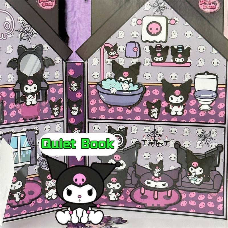 My melody Cuốn Sách Giấy Dán mini Giảm Căng Thẳng Hình Lâu Đài kuromi Cho Nhà Búp Bê