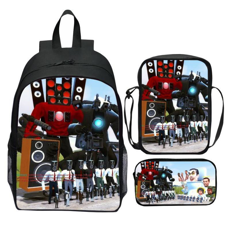 Ere1 Balo Đeo Chéo Vai Đa Năng Sức Chứa Lớn Hình toilet skibidi Cho Nữ Sinh