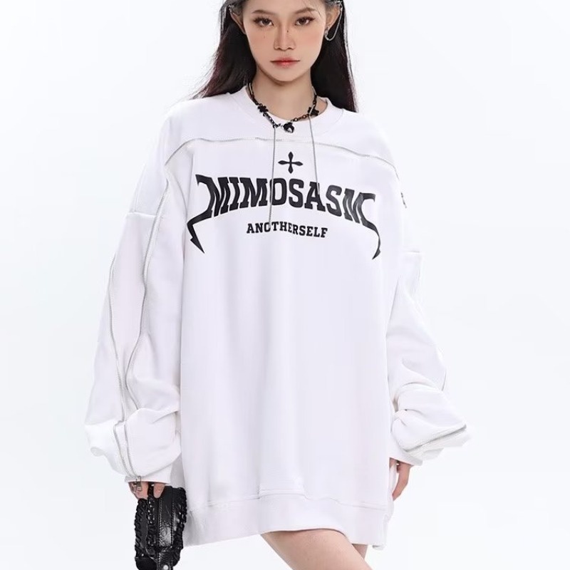 Vunc Áo sweater Dáng Rộng In Chữ Phong Cách Thời Trang Đường Phố Mỹ Dành Cho Nam Giới