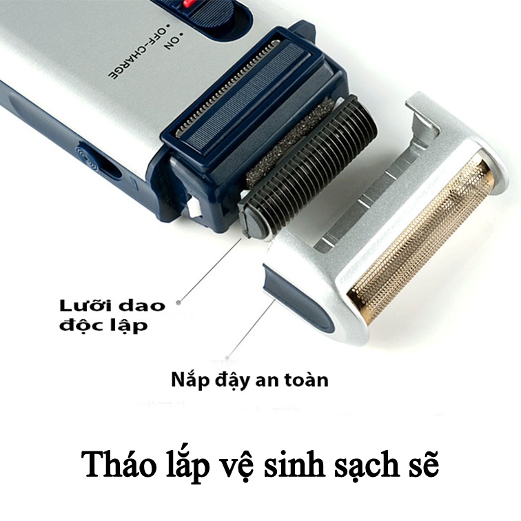 Máy cạo râu lưỡi ngang SC-W301U vỏ nhôm màu bạc