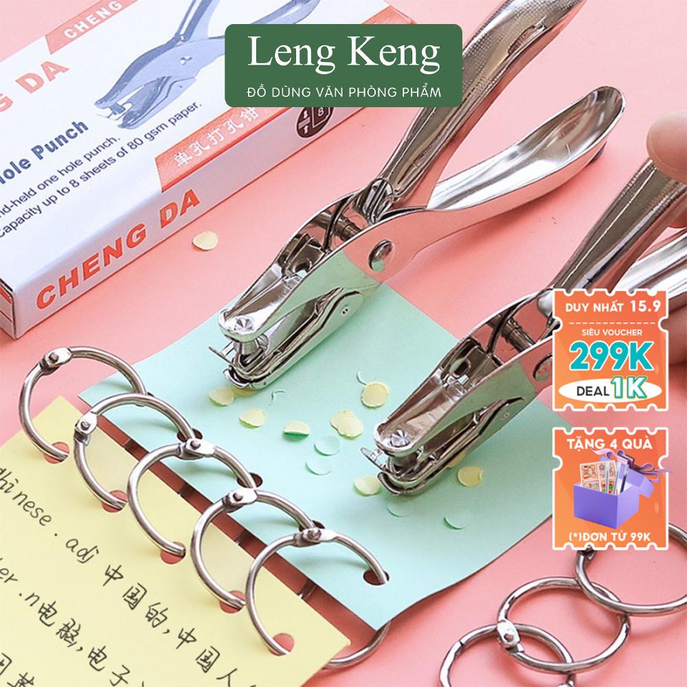 Kìm bấm lỗ Leng Keng dụng cụ bấm lỗ giấy làm sổ còng planner bullet journal K01