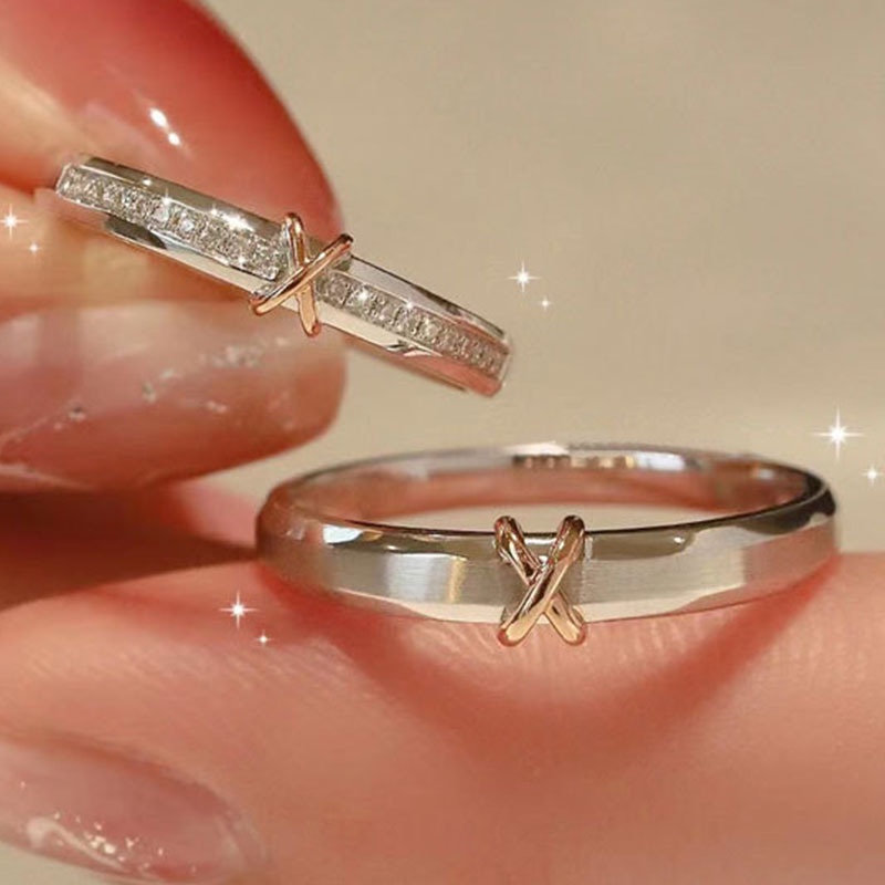 Eternal Nhẫn Cặp Đôi Hình Trái Tim Mạ Điện Màu Sắc Đơn Giản Có Thể Điều Chỉnh Làm Quà Tặng Valentine / Ngày Lễ Tình Nhân