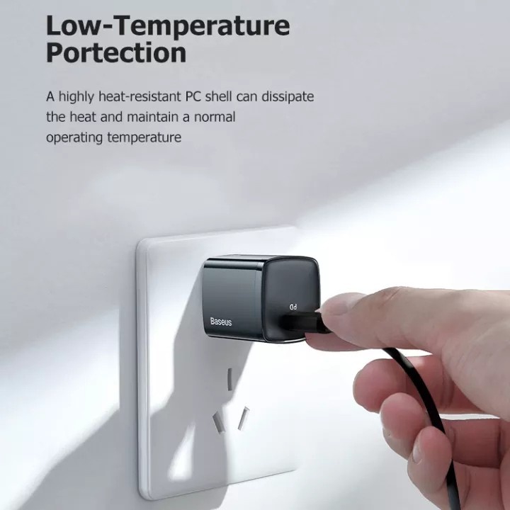 Củ sạc Baseus 20W USB C hỗ trợ sạc nhanh Type C PD cho các dòng điện thoại đời mới nhất hiện nay