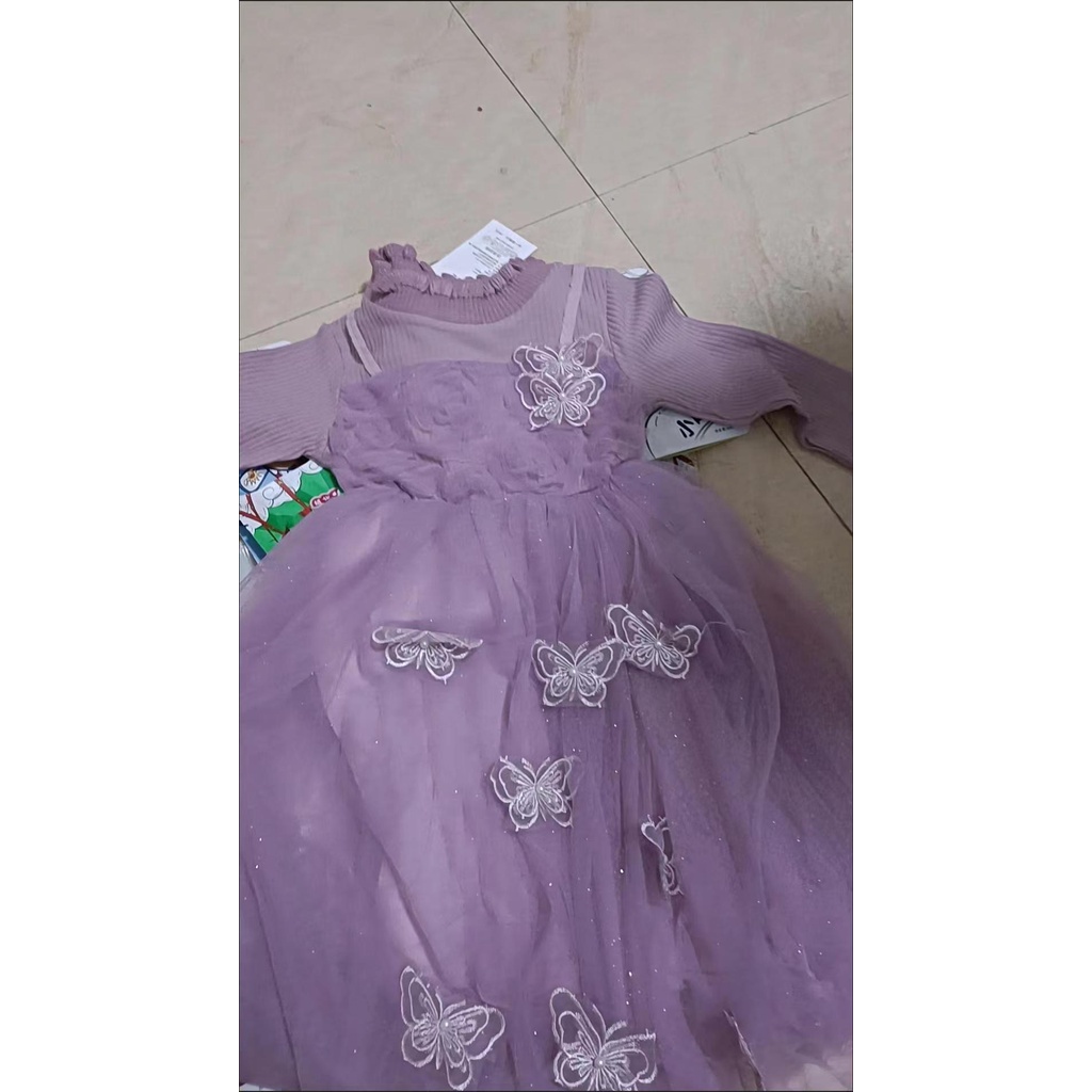 Đầm Dệt Kim Tay Dài Phong Cách Công Chúa Thời Trang Thu Đông Kiểu Mới Dành Cho Bé Gái