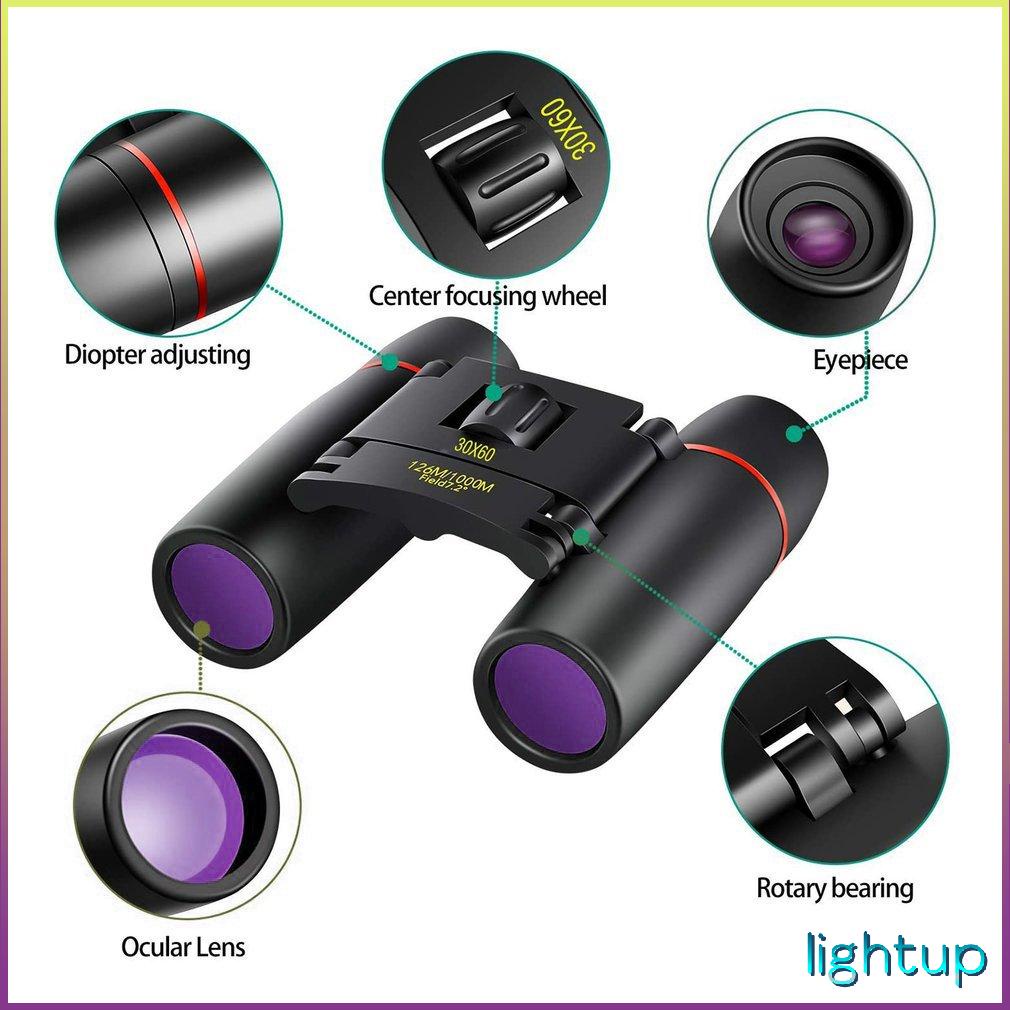 30*60 Binoculars Portable Pocket Foldable Waterproof Mountaineering Telescope