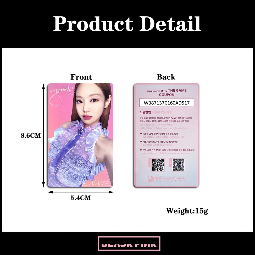 Thiệp In Hình Nhóm Nhạc blackpink Thẻ