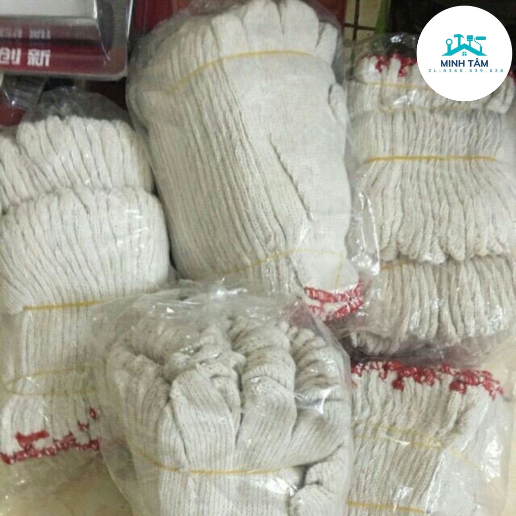 Găng Tay Lao Động- Bao Tay Len Sợi Bảo Hộ Lao Động Combo 10 đôi