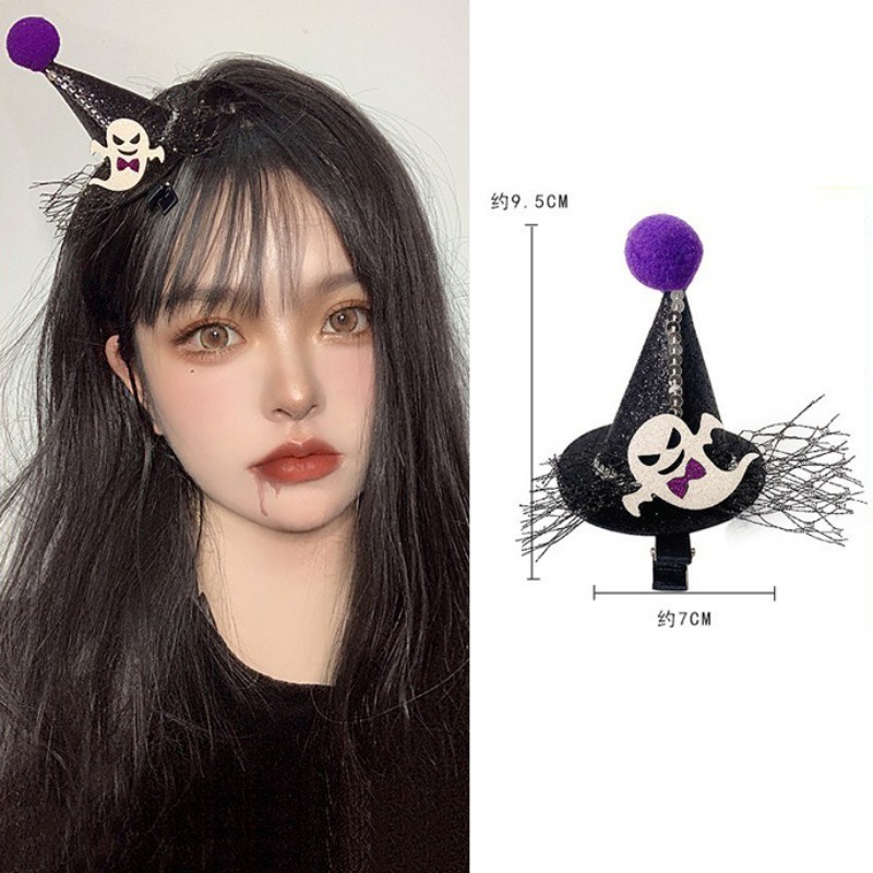 Kẹp Tóc Hình Nón Phù Thủy / Dơi / Bí Ngô Vui Nhộn Cho Dịp halloween