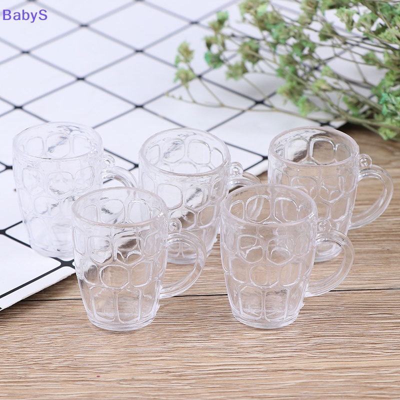 Set 5 Ly Nhựa Uống Rượu / Bia Mini Tỉ Lệ 1: 12 Trang Trí Nhà Búp Bê vn