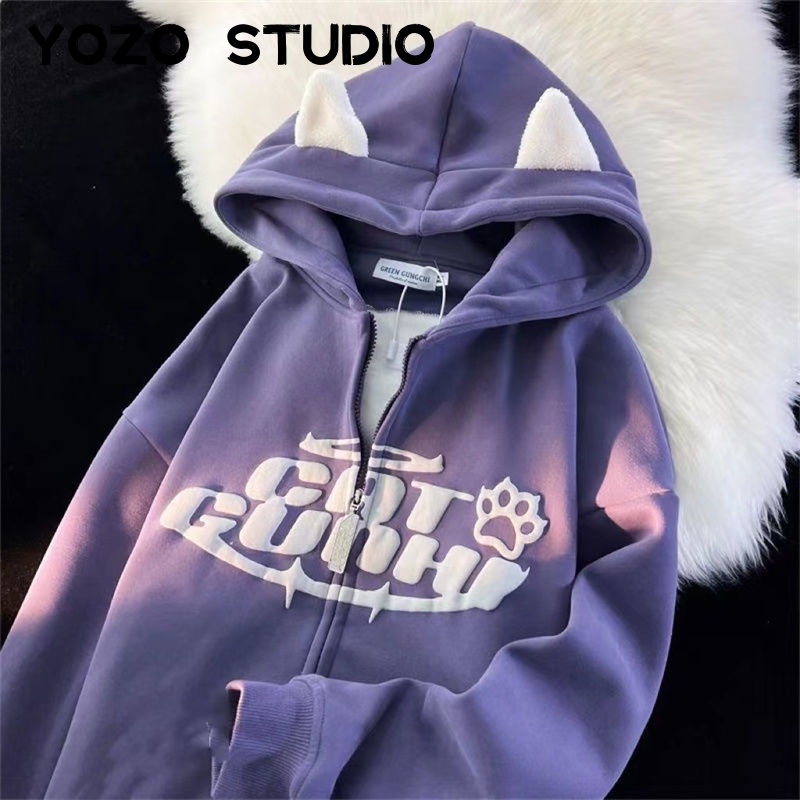 RUICHE Áo Khoác hoodie áo khoác nữ zip hoodie Fashion unique Phong cách Korean A28J12L 38Z230919