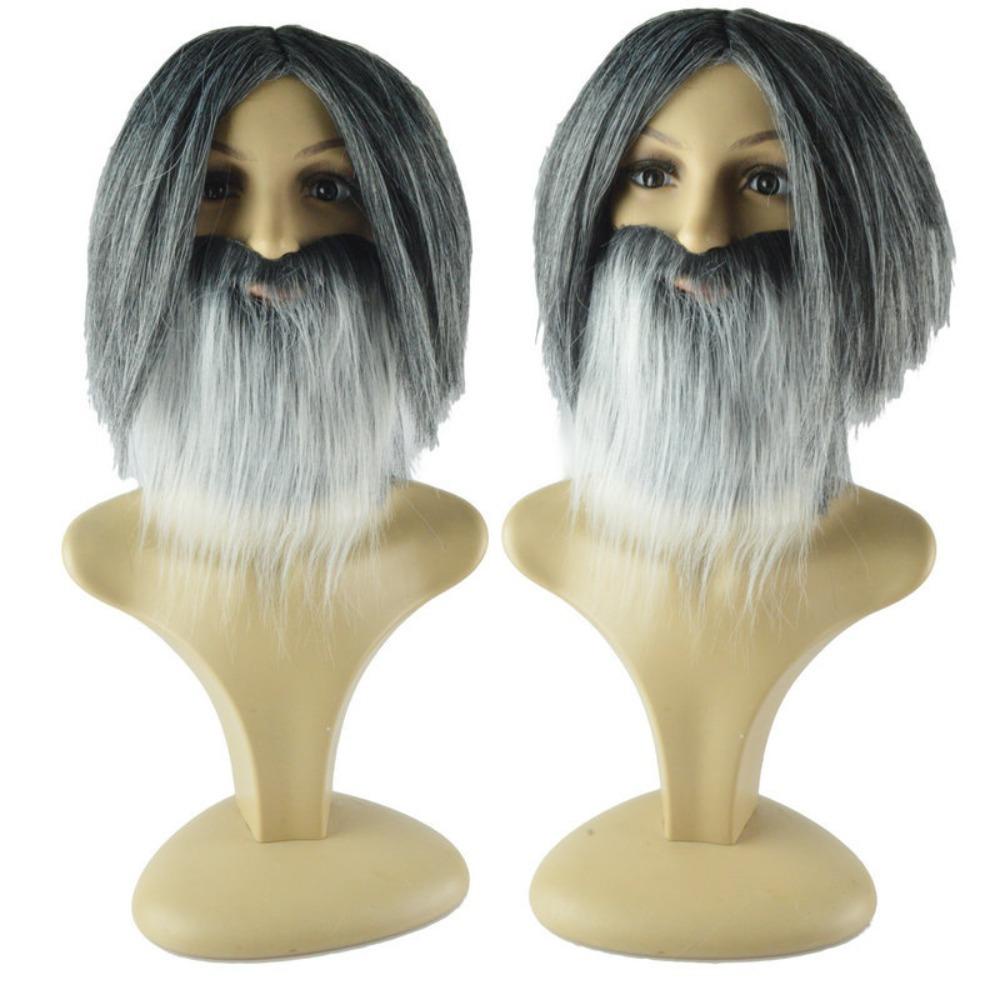 Bộ Tóc Giả Râu Giả Màu Xám Vui Nhộn Thời Trang Hóa Trang Tiệc halloween Cho Nam