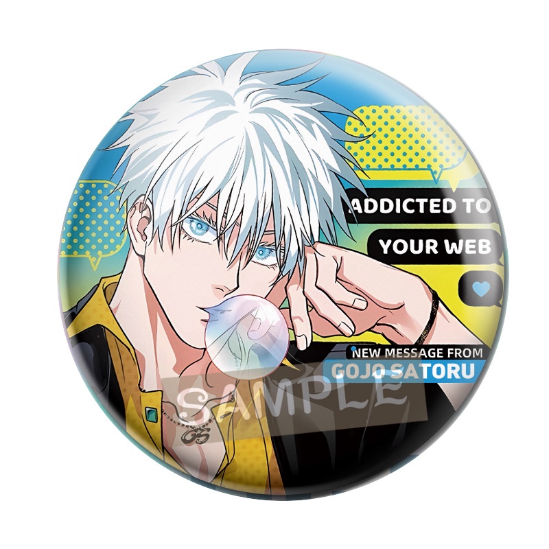 Ghim Cài Áo Hình Tròn Họa Tiết Hoạt Hình anime gojo satoru geto Sugururu Goo Supur
