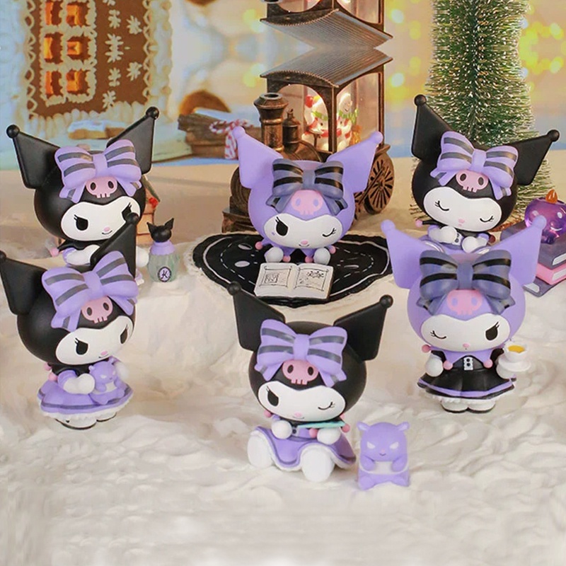 SANRIO Set 6 Mô Hình Đồ Chơi Nhân Vật Hoạt Hình kuromi kuromi q
