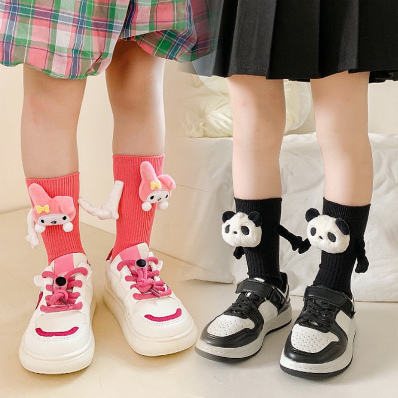 Tất vớ cổ cao bàn tay đính nam châm Jengiang Unisex ba chiều thêu hình đôi mắt dễ thương dành cho couple