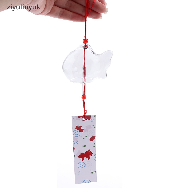 Ziyulinyuk Chuông Gió Bằng Kính Phong Cách Nhật Bản Hình Cá Vàng Treo Trang Trí Sân Vườn