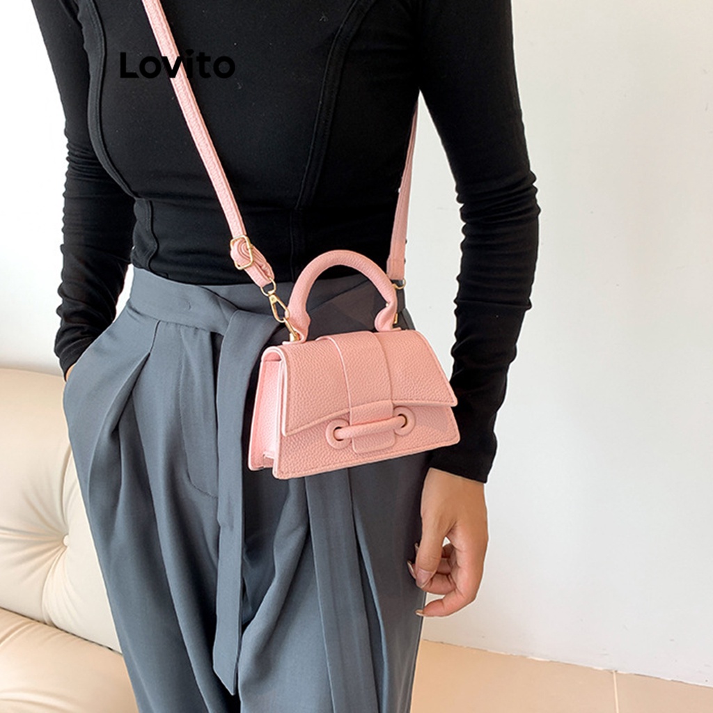 Lovito Túi tote đeo vai cơ bản trơn thể thao cho nữ LNA28323