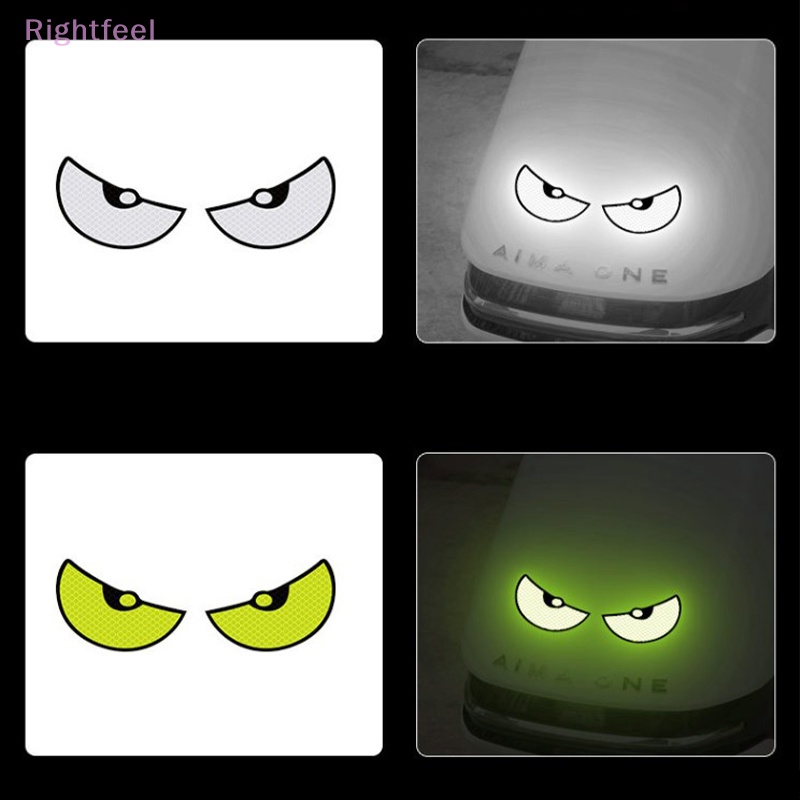 Rightfeel Miếng Dán Phản Quang Trang Trí Xe Hơi Chống Trầy Xước Hình Đôi Mắt Quái Vật Cá Tính Mới