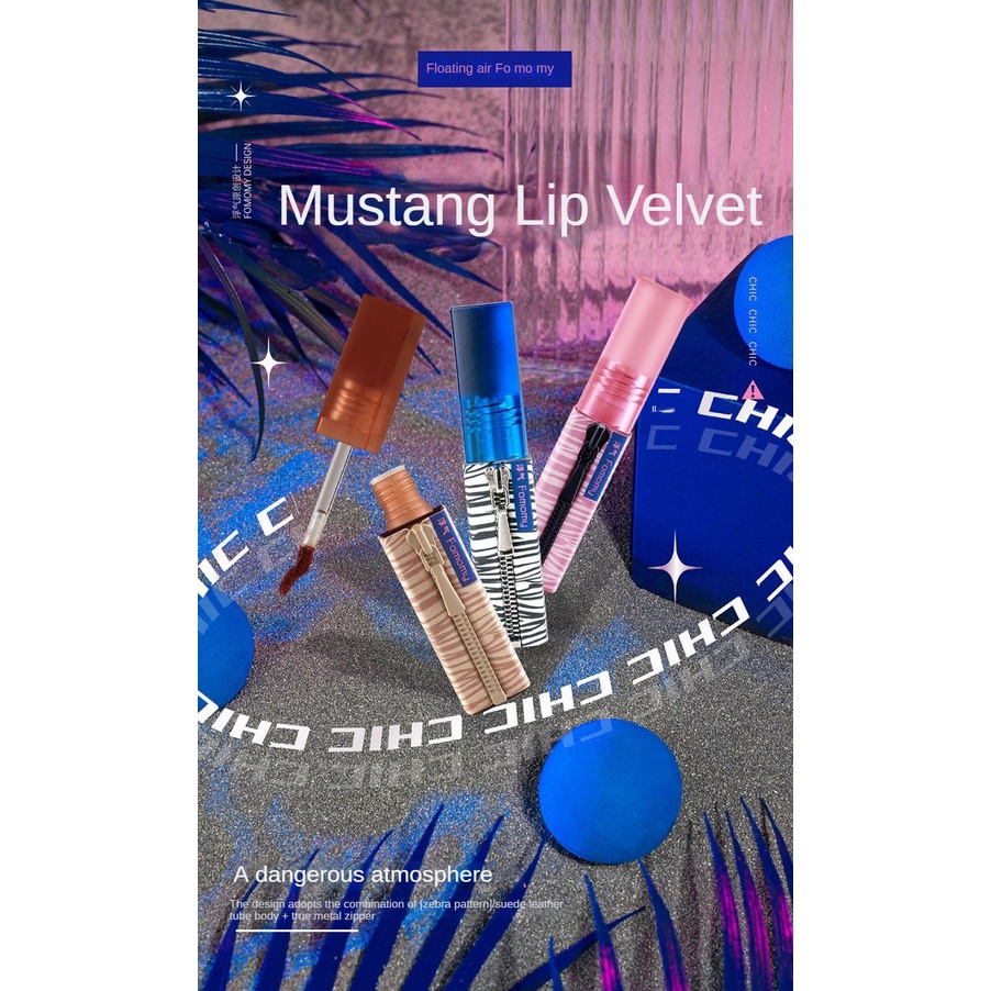 Fomomy Mustang nhung sương mù môi men nhung sương mù da bền môi men